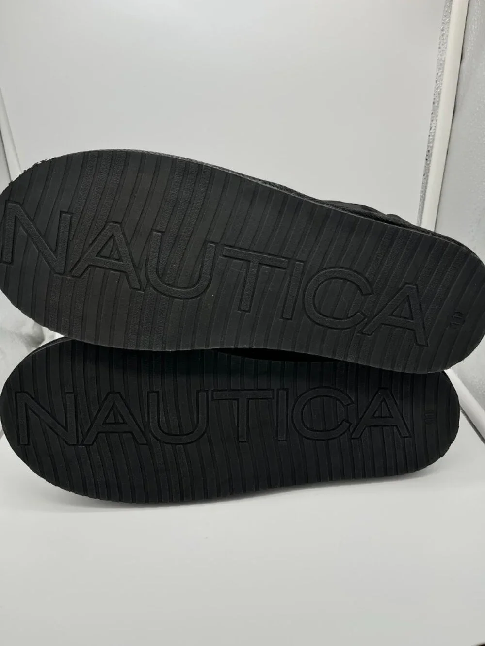 Nautica Men’s Dulverton Lace Slipper Bootie Black Suede Faux Fur Lined Sz 11 NIB